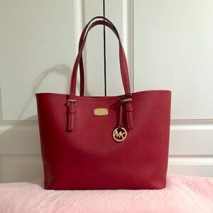 ‎Michael Kors Jet Set Medium Tote Bag Red